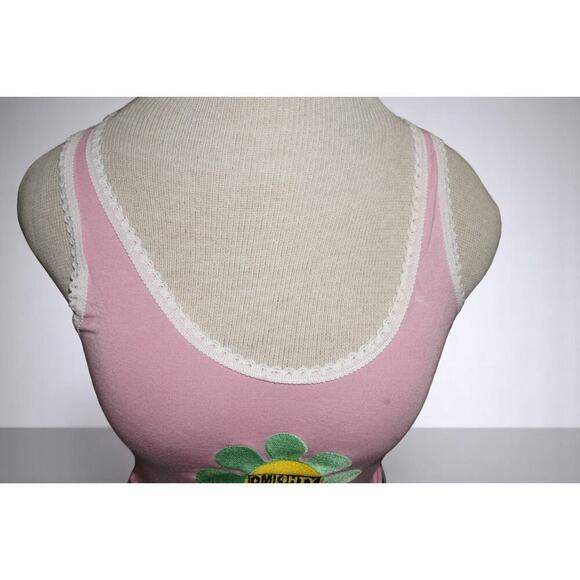 OMIGHTY Power Flower Lace Trim Tank Top – Pink – Size M - Picture 3 of 6